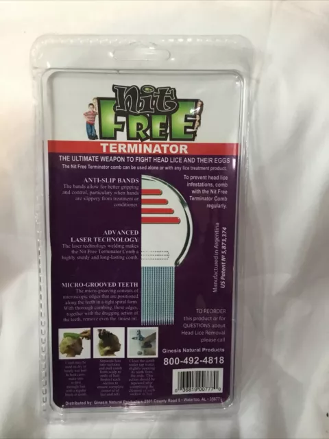 Nit Free Brand Terminator comb Lice Nits Green 100% effective New