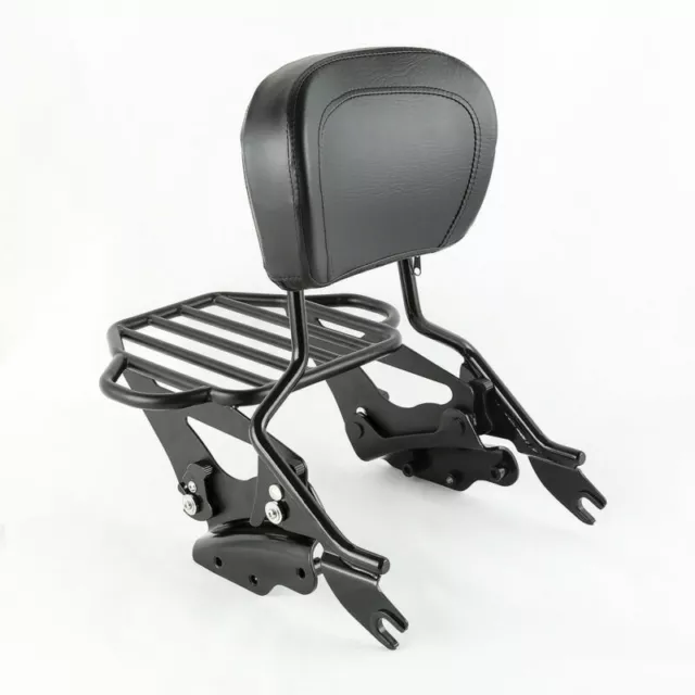 Backrest Sissy Bar w/ Rack 4-Point Docking Kit Fit For Harley Touring 2009-2013