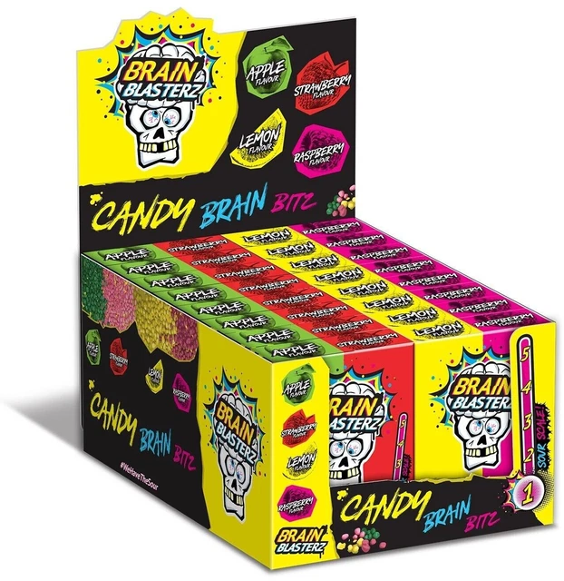 16X BRAIN BLASTERZ Sour Candy Apple & Strawberry/Lemon & Raspberry ...