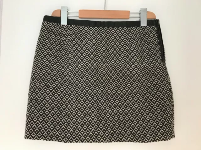 JUPE COURTE CUIR et tissu noir et blanc naf naf taille 38 EUR 12 00 PicClick FR