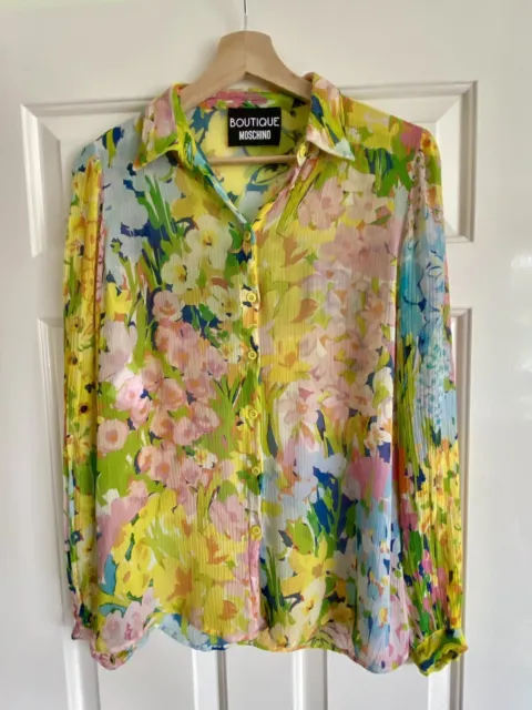 Boutique Moschino Silk Mix Blouse Size 10 UK New Without Tags