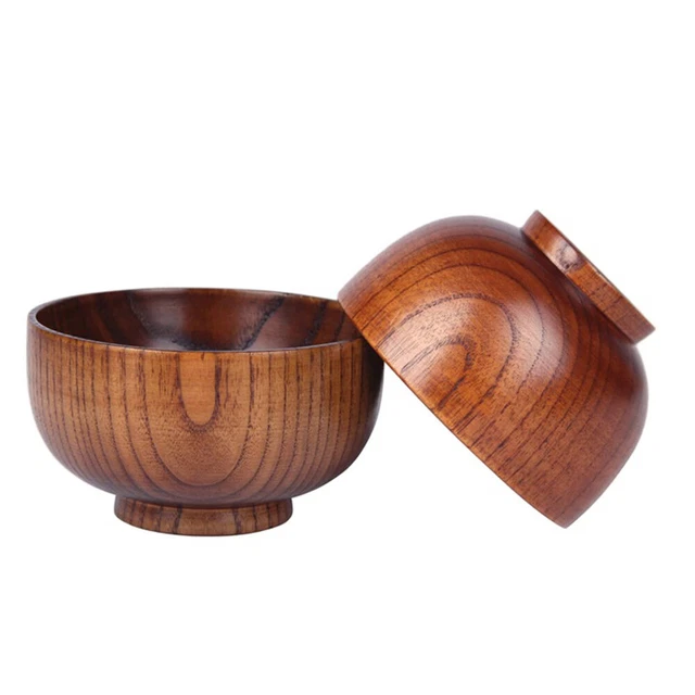 Wooden Bowl Kitchen Vintage Fruit Wood Hand Salad Decorative Painted