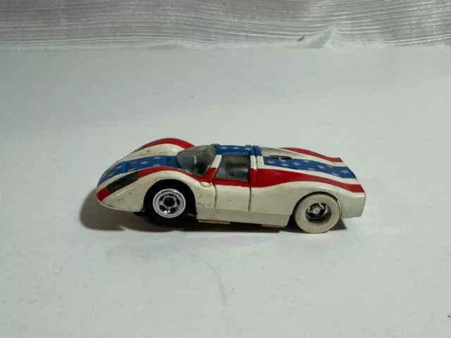 Tyco Porsche 908 long nose red white blue Lighted HO slot car