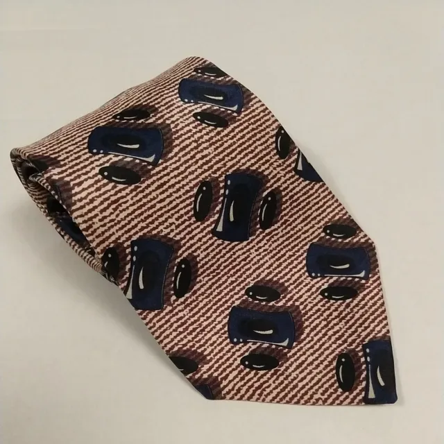 BD Baggies 100% Silk Jelly Bean White Red Blue Necktie Tie Made in USA 4"x59"