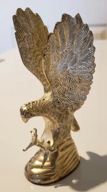 Hampshire Genuine, Metal Silver Plated Eagle Sculpture with Talons
