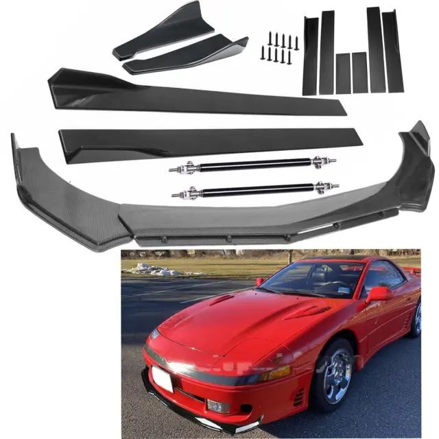 Carbon Fiber Front Bumper Lip Side Skirt/ Strut Rods For Mitsubishi 3000GT