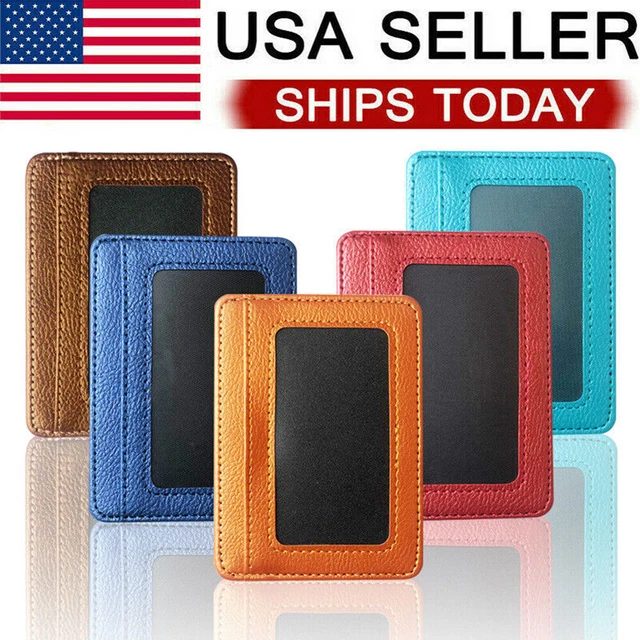 Slim Minimalist Front Pocket Wallet,RFID Blocking Credit Card Holder ID Window