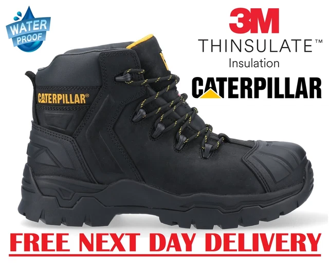 MENS CATERPILLAR WATERPROOF Safety Work Boots S3 Composite Toe Cap Work