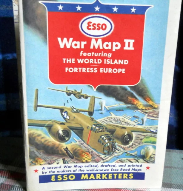 Esso War Map Ii * Featuring The World Island Fortress Europe