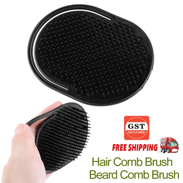 Men Beard Mustache Palm Scalp Massage Black Hair Shampoo Hair Comb Brush Tool