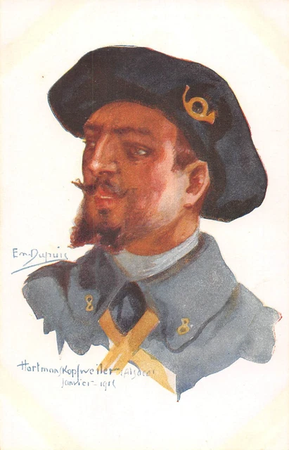 CPA GUERRE / ILLUSTRATEUR E.m.DUPUIS NOS POILUS HARTMANSKOPFWEILER 1915