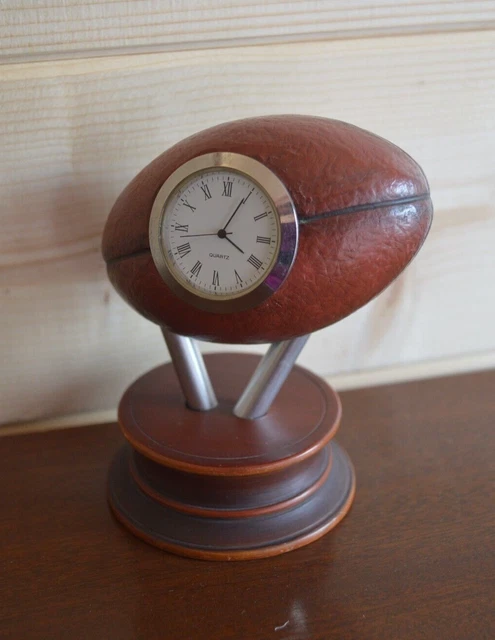 Novedad Reloj de Escritorio Adorno Papel Peso Bola de Rugby - ¿Regalo del Día del Padre??