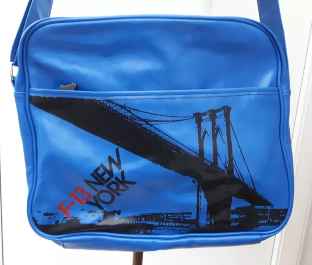 Fila F-13 New York Blue Black Vinyl Messenger Bag Record Hip Hop Fashion Trainer