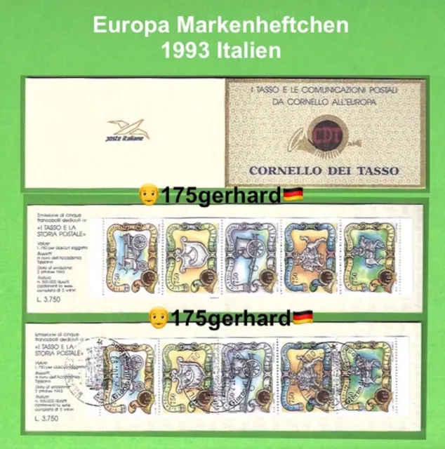 🇩🇪🇬🇧🇮🇹🇪🇸 1993 Italien 2 Markenhefte postfrisch + Blanko gestempelt 118
