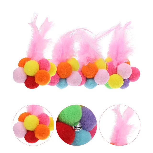 4 Pcs Cat Balls Bell Cat Chewing Balls Nibbling Cat Toy Ferret Toys Indoor