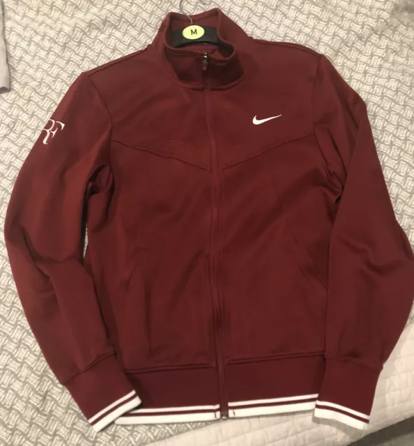 Rf Roger Federer 2011 Final French Open Tennis Jacket N98 Nike Burgundy Mens S