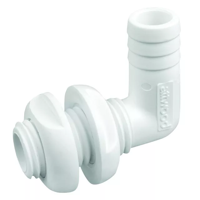 Attwood 90 Degree Plastic Thru-Hull 3/4" Id White