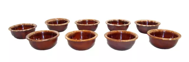 Hull Pottery Brown Drip Glaze Soup Cereal Chili Bowls  Lot of 9  Vintage  M5137 2