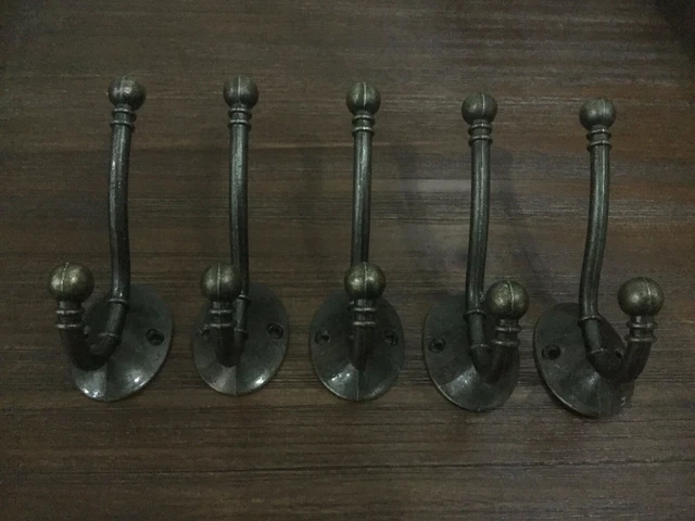 5pcs Vintage Style Coat Hooks Cast Iron Hook Wall Door Hangers High Quality