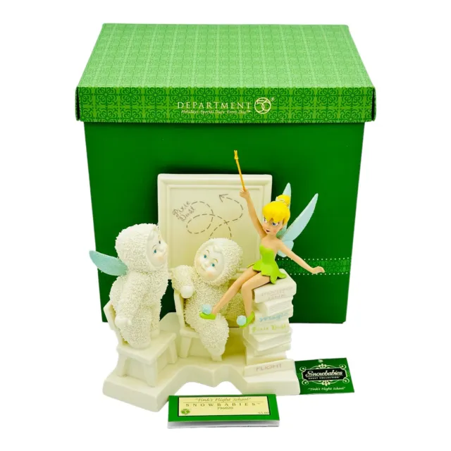 Dept 56 Snowbabies Disney Tink’s Flight School Figurine Tinker Bell NEW & COA