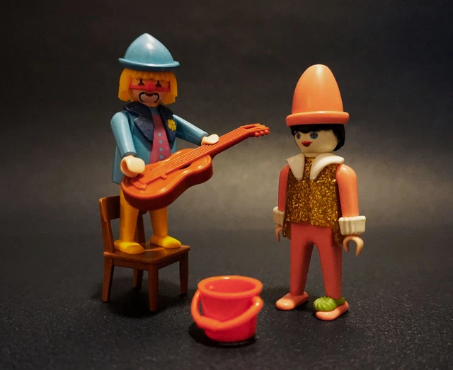 Playmobil 3392 Set Alter rosa Clown Musiker Zirkus Römer Zirkus Saxophon Gitarre