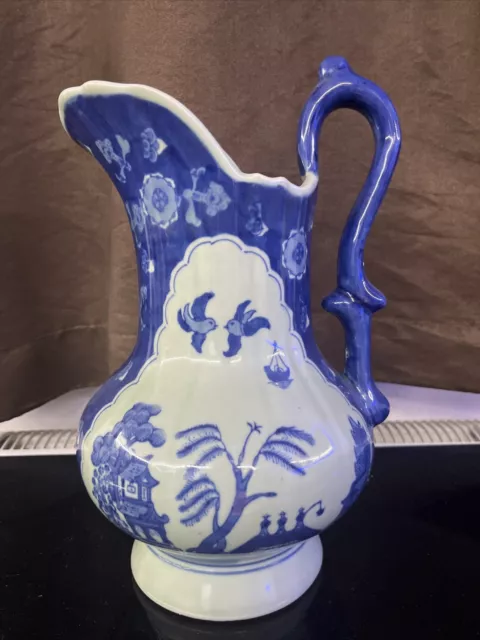 Blue & White Vintage Jug Vase Chinese Jug  30cm