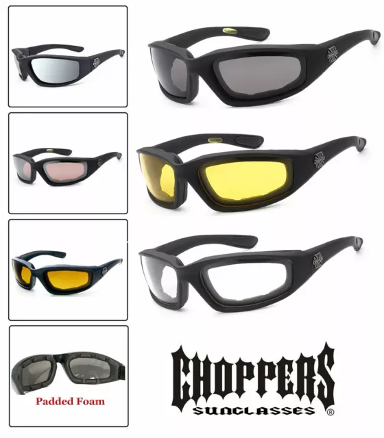 1 O 3 Pares Choppers Acolchado Espuma Resistente Al Viento Gafas de Sol Moto