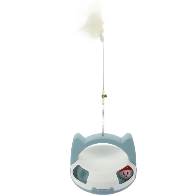 2 Bacchette Giocattolo Per Gatti Con Piume E Campana - Gioco Interattivo Con Pompon E Piume Intercambiabili - Foto 12