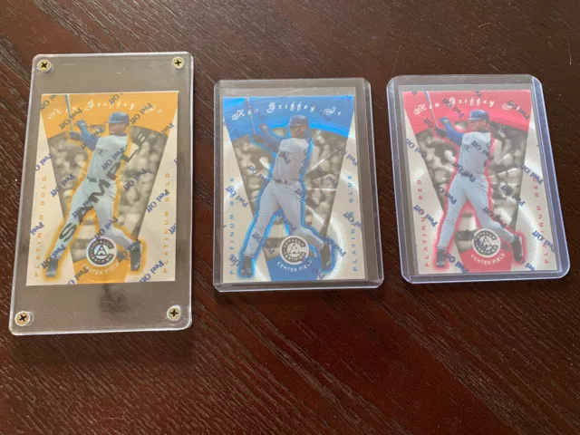 Ken Griffey Jr 1997 Pinnacle Totally Certified Gold Sample Blue Red DUFEX w/peel