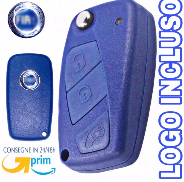 Chiave Guscio Scocca Telecomando Per Fiat 3 Tasti +Logo Punto Stilo Panda Bravo