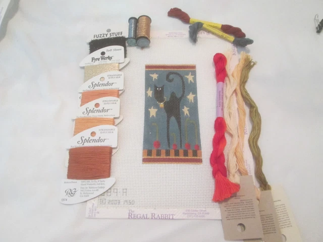 Black Cat Ornament-Melissa Shirley-Handpainted Needlepoint Canvas-Threads