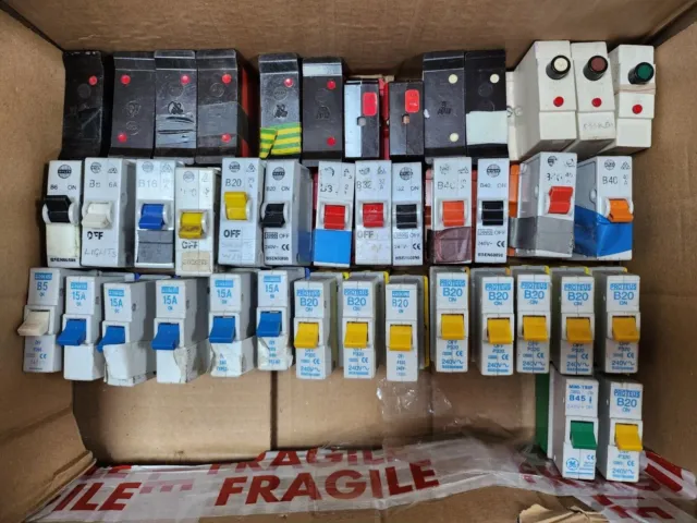 Proteus / Wylex / Ge - Plug In Mcb Type B 5A, 15A, 20A, 40A, 45A Circuit Breaker