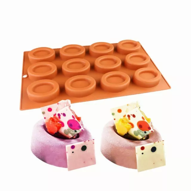 12 Hole Chocolate Ice Cube Mould Muffin Doughnut Silicone Molds Oval Shape Trays