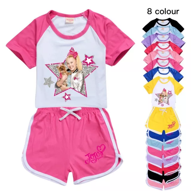 New JoJo Siwa Girls' Casual Sports T-shirt, Shorts, Sportswear, YouTube Gift