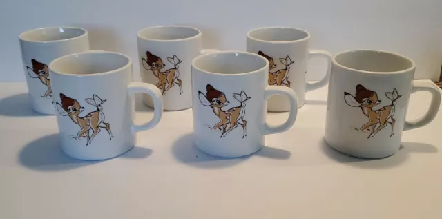 Bambi Vintage Ceramic Cup Set of 6 Tea Party Butterfly