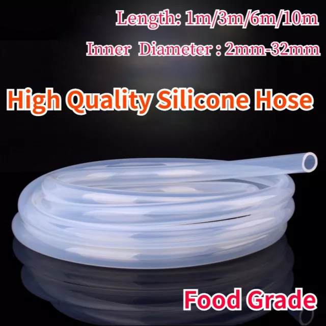 5/10m Clear Food Grade Silicone Tubing Flexible Hose Liquid Milk Water Tube Pipe 2