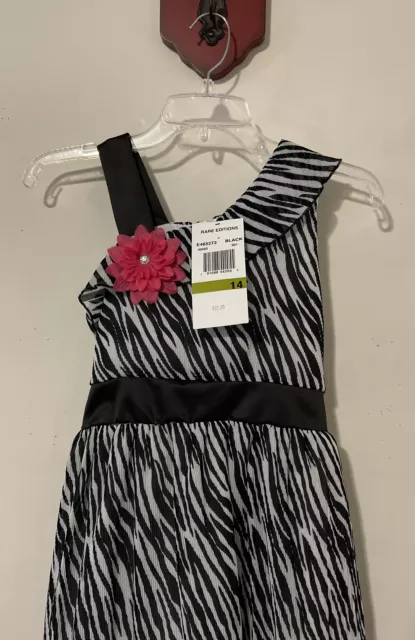 Rare Editions Girls Size 14 Zebra Print Sleeveless Layered Dress NWT! A4230 2