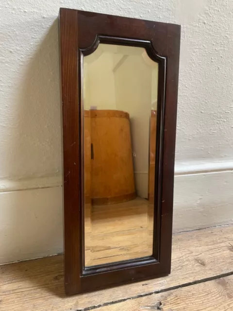 Lovely solid small antique mirror with bevelled glass