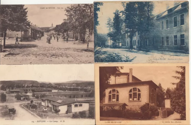 Lot of 4 Antique Old Postcards CAMP DE BITCHE MOSELLE 2