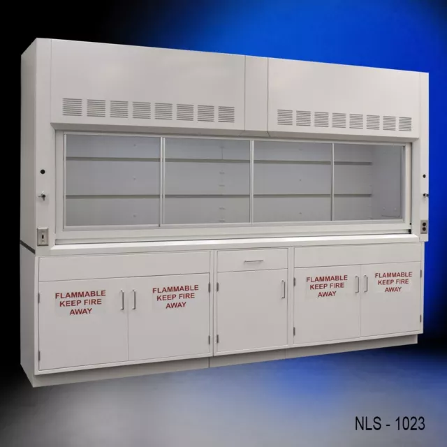 10' x 4'   Laboratory Bench Fume Hood w/ Flammable Storage / Valves /  E2-786