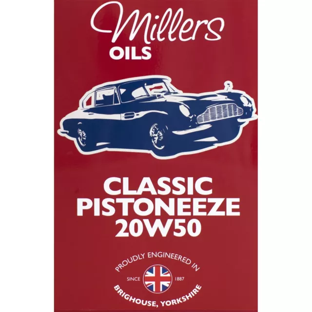 Millers Oils Classic Pistoneeze 20W-50 20W50 Mineral Engine Oil - 5 Litres 5L 2