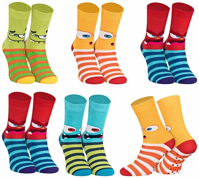 Kinder Socken Stoppersocken ABS 3 oder 6 Paar Jungen oder Mädchen Damen Monster