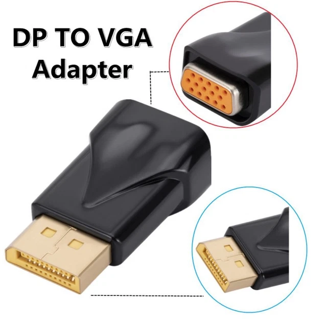 1080P Mâle à femelle Convertisseur DisplayPort vers VGA Adaptateur DP vers VGA