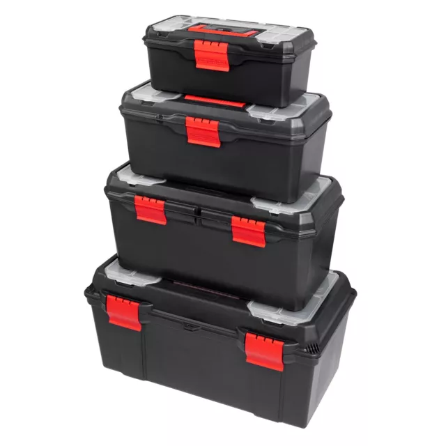 Small - Large Heavy Duty Plastic Tool Boxes Organiser Chest Storage Toolbox Case