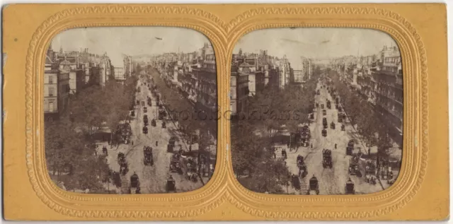 Paris Boulevard De La Madeleine Foto Stereo von Hippolyte Jouvin Ca 1865