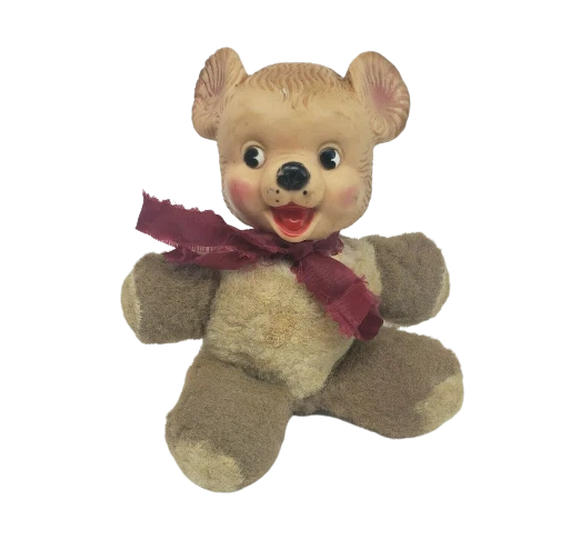 7& VINTAGE BROWN / Tan Teddy Bear Rubber Face Stuffed Animal Plush Toy ...