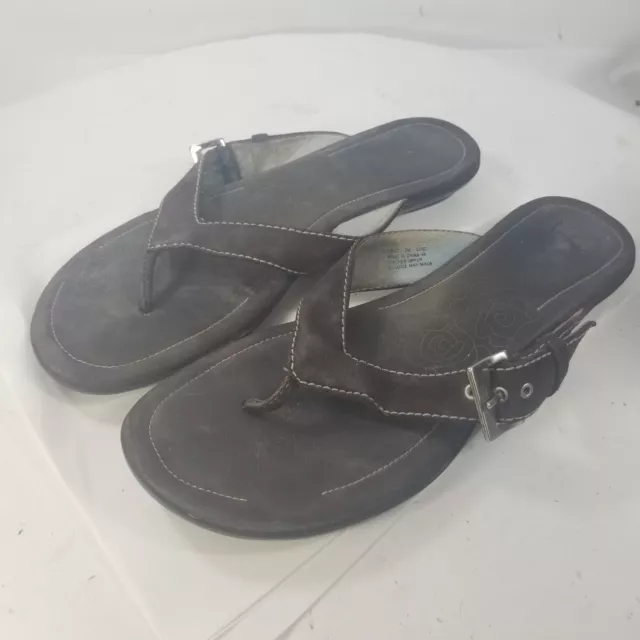 Indigo By Clarks Womens Sandals Thong Brown Leather Size 8M 82562