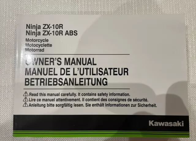 Kawasaki Ninja Zx-10R Ninja Zx-10R Abs Owners Manual Handbook