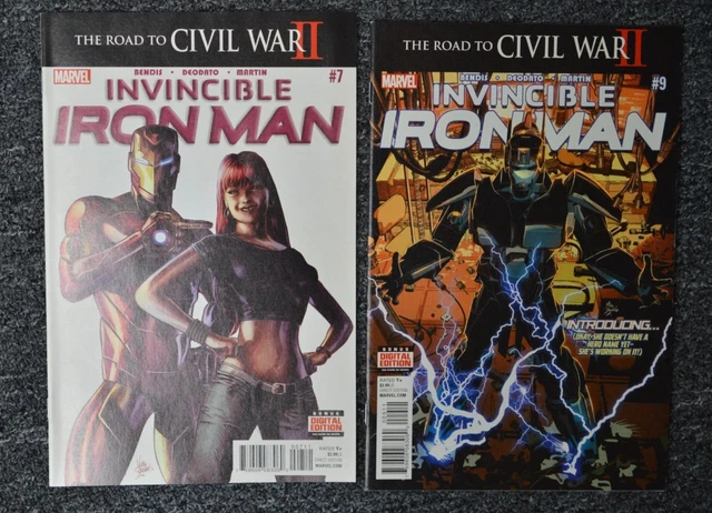 2016 Nm Invincible Iron Man #7 & #9 - 1St Riri Williams & Ironheart