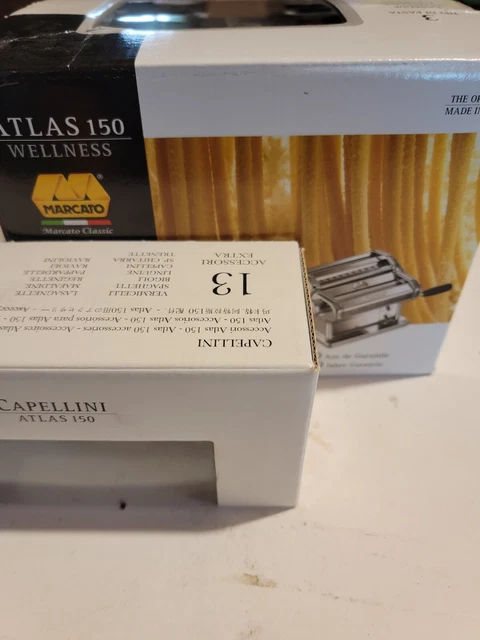 Marcato Atlas 150 Wellness Pasta Maker Hand Crank Machine + Capellini Accessory Marcato Atlas 150 Wellness Pasta Maker Hand Crank Machine + Capellini Accessory